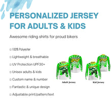 Load image into Gallery viewer, BRAP Personalized Motocross Jersey UPF30+ Kid Adult MX Racing Off-road Green Dirt Bike Shirt NMS1193