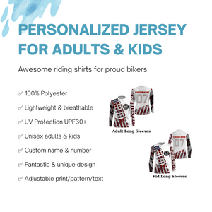 Custom Motocross Jersey UPF30+ American Dirt Bike MX Racing Jersey Adult&Kid Off-Road Motorcycle NMS1260