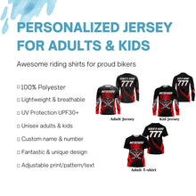 Load image into Gallery viewer, Motocross kid men women jersey personalized dirt bike for youth UPF30+ off-road motorcycle shirt PDT356