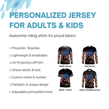 Load image into Gallery viewer, Personalized Dirt Bike Jersey UPF30+ American Motocross Off-Road Adult&amp;Kid Patriotic MX Racing Jersey| NMS761