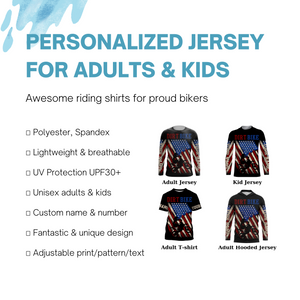 Personalized Dirt Bike Jersey UPF30+ American Motocross Off-Road Adult&Kid Patriotic MX Racing Jersey| NMS761