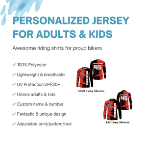 Personalized Extreme Motocross Jersey UPF30+ Kid Adult MX Racing Off-road Dirt Bike Shirt NMS1194