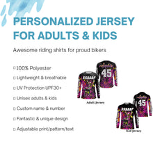 Load image into Gallery viewer, Brap Girl Women Personalized Motocross Jersey UPF30+ Biker MX Racing Off-road Dirt Bike Shirt NMS1266