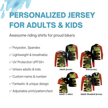 Load image into Gallery viewer, Orange BMX racing jersey Personalized UPF30+ Skull off-road bike shirts Adult kid cycling clothes| SLC33