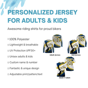 Xtreme blue motocross jersey kid&adult custom MX UPF30+ dirt bike racing motorcycle rider shirt PDT226