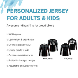 Cool Muscle Racing Jersey kid adult personalized UPF30+ Motocross dirt bike long sleeves biker NMS1100