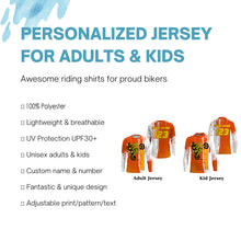 Load image into Gallery viewer, Custom Motocross Jersey UPF30+ Orange MX Racing Dirt Bike Off-Road Motorcycle Racewear NMS1271