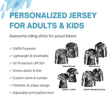 Load image into Gallery viewer, Black downhill racing jersey UPF30+ Mountain Bike shirt custom Adult Kid cycling gear MTB racewear| SLC137