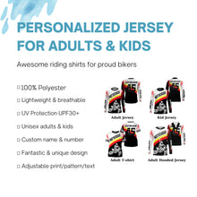 Load image into Gallery viewer, Custom motocross jersey UPF30+ men women kid dirt bike racing shirt offroad motorcycle long sleeve NMS1002