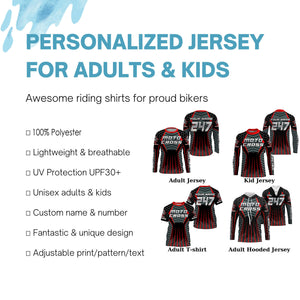 Personalized MX racing jersey for men women kid Motocross UV dirt bike shirt off-road racewear PDT92