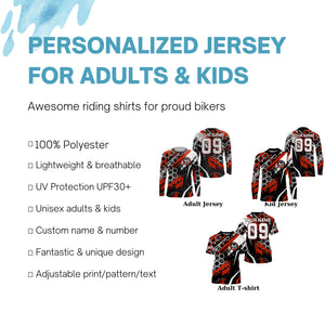 Custom extreme Motocross racing jersey adult&kid UPF30+ biker Live To Ride off-road red MX shirt PDT241