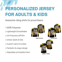 Load image into Gallery viewer, Men women kids custom name&amp;number Motocross racing jersey extreme off-road shirt UPF30+ motorcycle PDT139