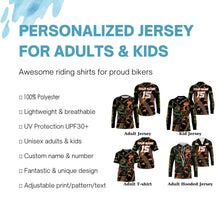 Load image into Gallery viewer, Camo Motocross racing jersey kid men women UPF30+ personalized dirt bike off-road motorcycle PDT58