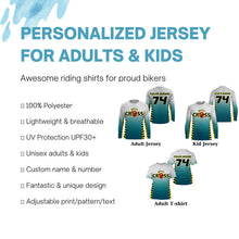 Load image into Gallery viewer, Custom name&amp;number MX racing jersey kids men women dirt bike Motocross offroad UPF30+ motorcycle PDT122