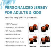 Load image into Gallery viewer, Custom motocross jersey orange UPF30+ kids men women dirt bike extreme enduro motorcycle off-road NMS1026