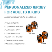 Load image into Gallery viewer, Orange MX Racing Custom Motocross Jersey UPF30+ Adult&amp;Kid Dirt Bike Off-Road MX Motorcycle Shirt| NMS852