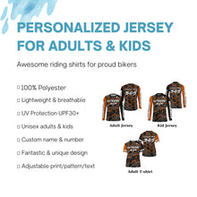 Load image into Gallery viewer, Orange Motocross kid&amp;adult jersey UPF30+ extreme ride custom dirt bike shirt off-road PDT361