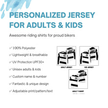 Load image into Gallery viewer, Black and white Motocross long sleeve jersey UPF30+ youth adult custom dirt bike racing shirt  PDT187