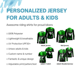 Xtreme dirt bike custom green MX jersey UPF30+ kid men women Motocross racing motorcycle shirt PDT68