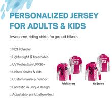 Load image into Gallery viewer, Custom Motocross Jersey Girls Women UPF30+ MX Racing Dirt Bike Off-Road Motorcycle Racewear NMS1272