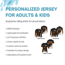 Load image into Gallery viewer, Custom Dirt Bike jersey youth men women UPF30+ orange MX racing shirt biker off-road motorcycle PDT418