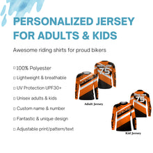 Load image into Gallery viewer, Motocross racing personalized jersey UFP30+ adult kid dirt bike off-road long sleeves shirt NMS1084