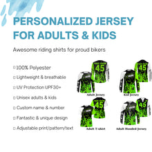Load image into Gallery viewer, Extreme Motocross jersey personalized UPF30+ racing shirt green dirt bike off-road biker motorcycle NMS997
