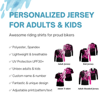 Load image into Gallery viewer, Personalized dirt bike jersey adult&amp;kid UPF30+ Motocross biker girl MX racing off-roading - Pink| NMS910