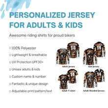 Load image into Gallery viewer, Kid adult orange custom MX jersey UV protective Motocross for youth racing biker off-road shirt PDT69