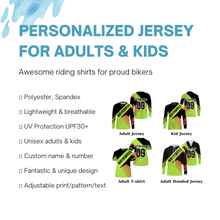 Load image into Gallery viewer, Personalized Motocross Jersey UPF30+ Dirt Bike Bikers Off-Road Adult&amp;Kid Riders MX Racing Shirt| NMS764