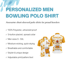 Load image into Gallery viewer, Funny Beer Bowling Shirt Men Polo, Personalized Team Short Sleeves Men Bowlers Jersey NBP18