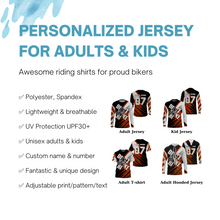 Load image into Gallery viewer, Orange custom dirt bike jersey UPF30+ kid&amp;adult riders motocross racing off-road motorcycle shirt| NMS880