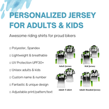 Load image into Gallery viewer, Personalized Moto Rider Jersey UPF30+ Dirt Bike Racing Motocross Off-Road MX Adult&amp;Kid Shirt| NMS767