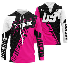 Load image into Gallery viewer, Extreme Motocross Jersey Personalized UPF30+ Racing Shirt Dirt Bike Off-road Biker Motorcycle - Pink NMS631