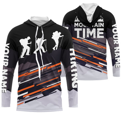 Custom On Mountain Time Shirt Happy Hikers Outdoor Long Sleeve Hiking Shirt Hiking Clothes for Men SP127