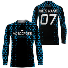 Load image into Gallery viewer, Personalized Motocross Jersey Custom Number Blue Diamond Motorcycle Shirt Off-Road Dirt Bike Racing| NMS549