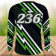 Load image into Gallery viewer, MTB Jersey, Custom Green Downhill Mountain Bike Racing Shirt, Cycling Shirt UV Protection UPF 30+| JTS495