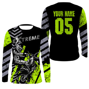 Personalized green MX jersey UPF30+ xtreme kid&adult motocross dirt bike racing motorcycle shirt PDT220