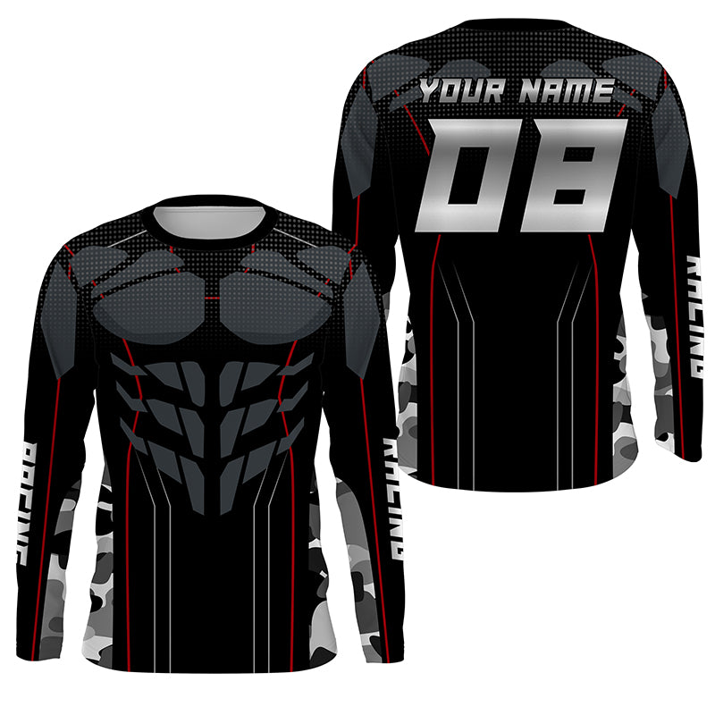 Camouflage Muscle Racing Jersey Personalized Kid Adult UPF30+ Motocross Dirt Bike Shirt NMS1229