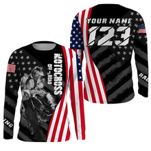 Load image into Gallery viewer, Custom dirt bike jersey UPF30+ Patriotic motocross off-road American flag extreme MX racing shirt PDT277