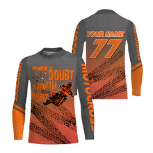 Load image into Gallery viewer, Personalized Dirt Bike Jersey UPF30+ When in Doubt Throttle It out, Orange Motocross MX Racing NMS1186