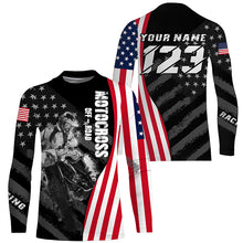 Load image into Gallery viewer, Custom dirt bike jersey UPF30+ Patriotic motocross off-road American flag extreme MX racing shirt PDT277