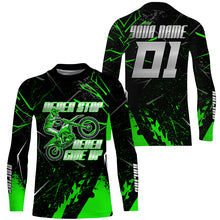 Load image into Gallery viewer, Green kid men women Motocross jersey UPF30+ extreme custom dirt bike racing shirt off-road PDT388