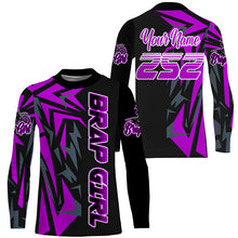 Load image into Gallery viewer, Brap Girl Purple Motocross Jersey Personalized UPF30+ Women Girls MX Racing Dirt Bike Shirt NMS1209