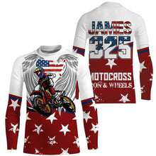 Load image into Gallery viewer, American Motocross Jersey UPF30+ Personalized Patriotic MX Off-Road Adult&amp;Kid Dirt Bike Jersey 4th July| NMS754