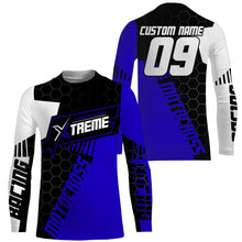 Load image into Gallery viewer, Extreme Motocross Jersey Personalized UPF30+ Racing Shirt Dirt Bike Off-road Biker Motorcycle - Blue| NMS633