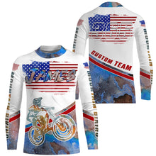 Load image into Gallery viewer, Personalized Adult kid MTB jersey UPF30+ patriotic mountain bike riding gear Downhill cycling shirt| SLC18