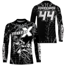 Load image into Gallery viewer, Custom name&amp;number dirt bike jersey men women kids black Motocross off-road UPF30+ racing motorcycle PDT153