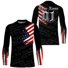 Load image into Gallery viewer, American Flag personalized dirt bike jersey Motocross youth men UV off-road patriotic racing shirt PDT199