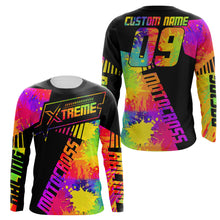 Load image into Gallery viewer, Extreme Motocross jersey personalized UFP30+ Rainbow adult kid dirt bike racing long sleeves NMS1085